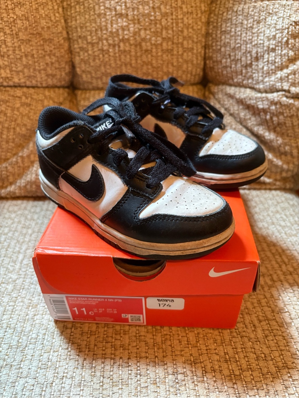 Nike Kids Black and White Low-Top Sneakers